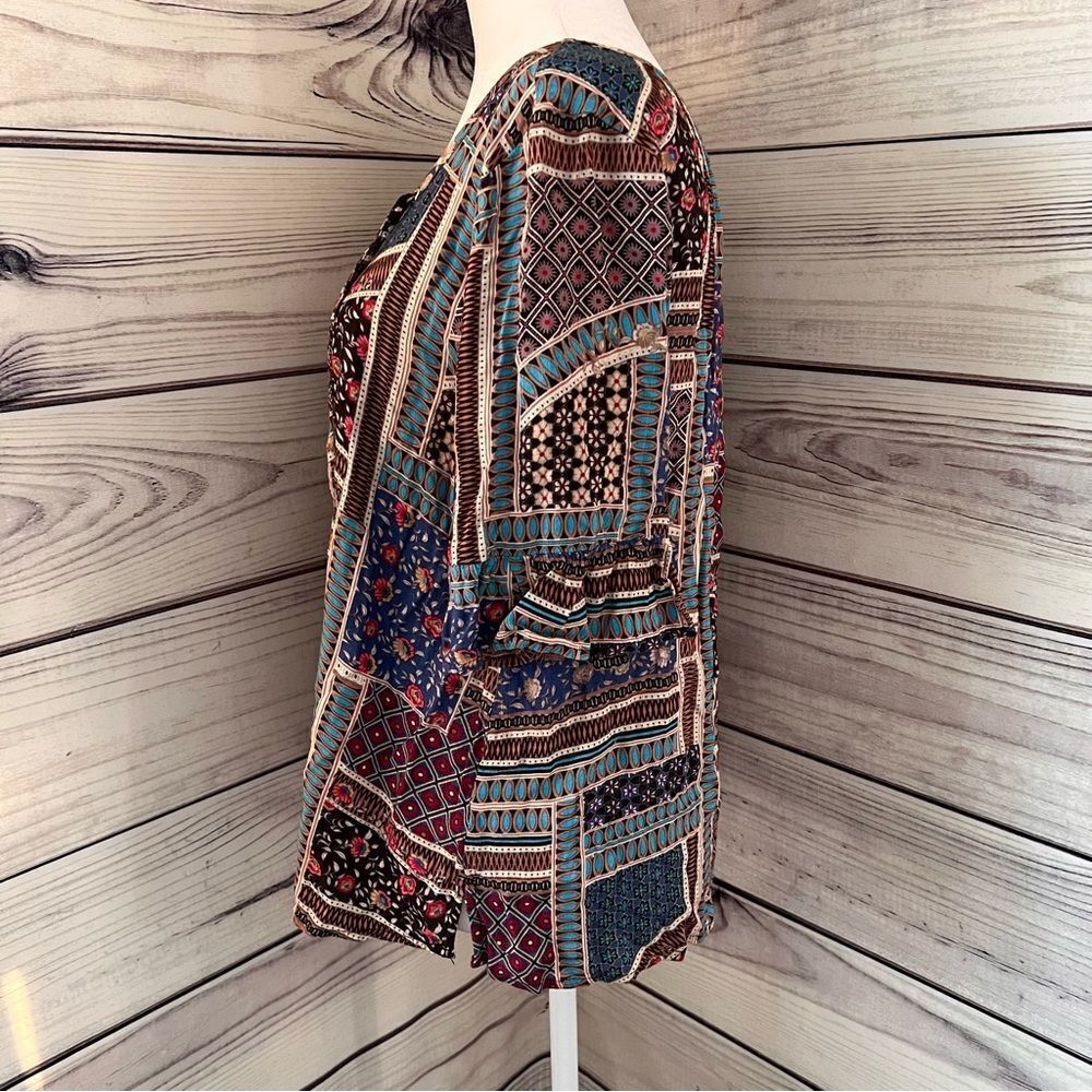 American Eagle Patchwork Patterned Lace Up Neckli… - image 6